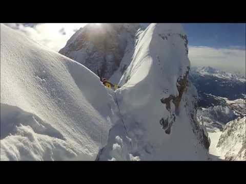 Freeride in Cristallo, Steep Skiing in Canale Vallençan (Canale del Prete) GoPro HD