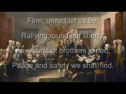 Hail Columbia! with Lyrics; First American National Anthem - United States of America