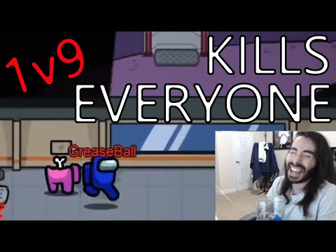 GREASEBALL IMPOSTOR 1v9 Kills EVERY CREWMATE | Among Us Impostor