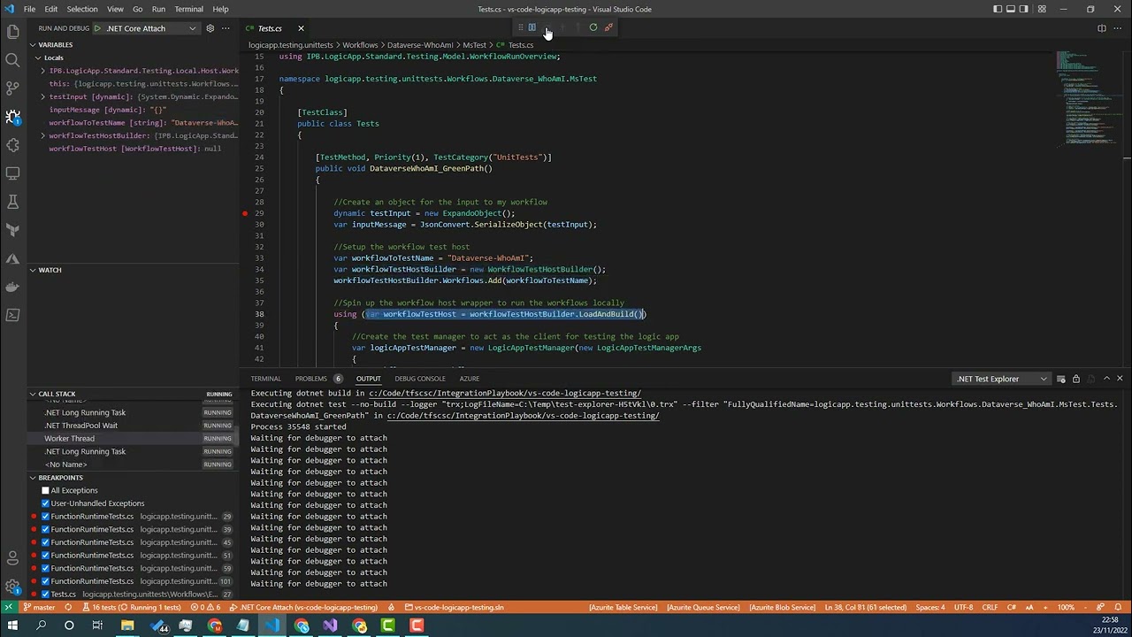 How do I debug a test with test explorer