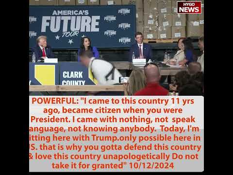 POWERFUL: I came to this country with nothing & became a citizen when you were President, Today ...