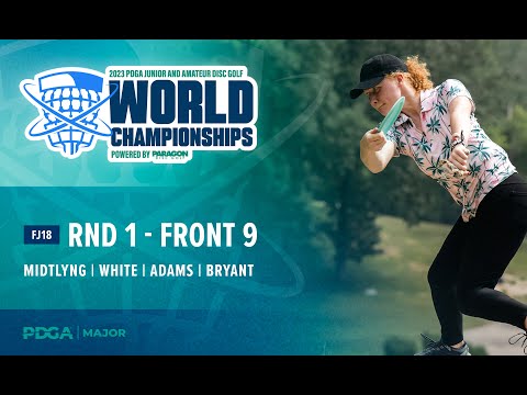 2023 PDGA Amateur and Jr Worlds | FJ18 R1F9 Feature Card | Midtlyng, White, Adams, Bryant