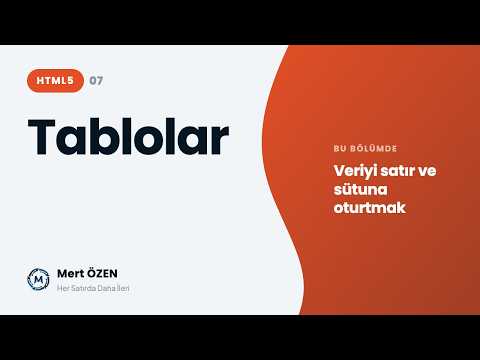 HTML 5: HTML Tablolar