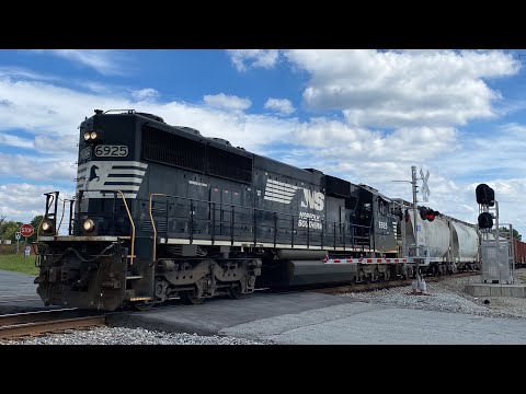 NS 6925 leads NS P49 crawling through Harrisburg long hood forward. 9-9-2022