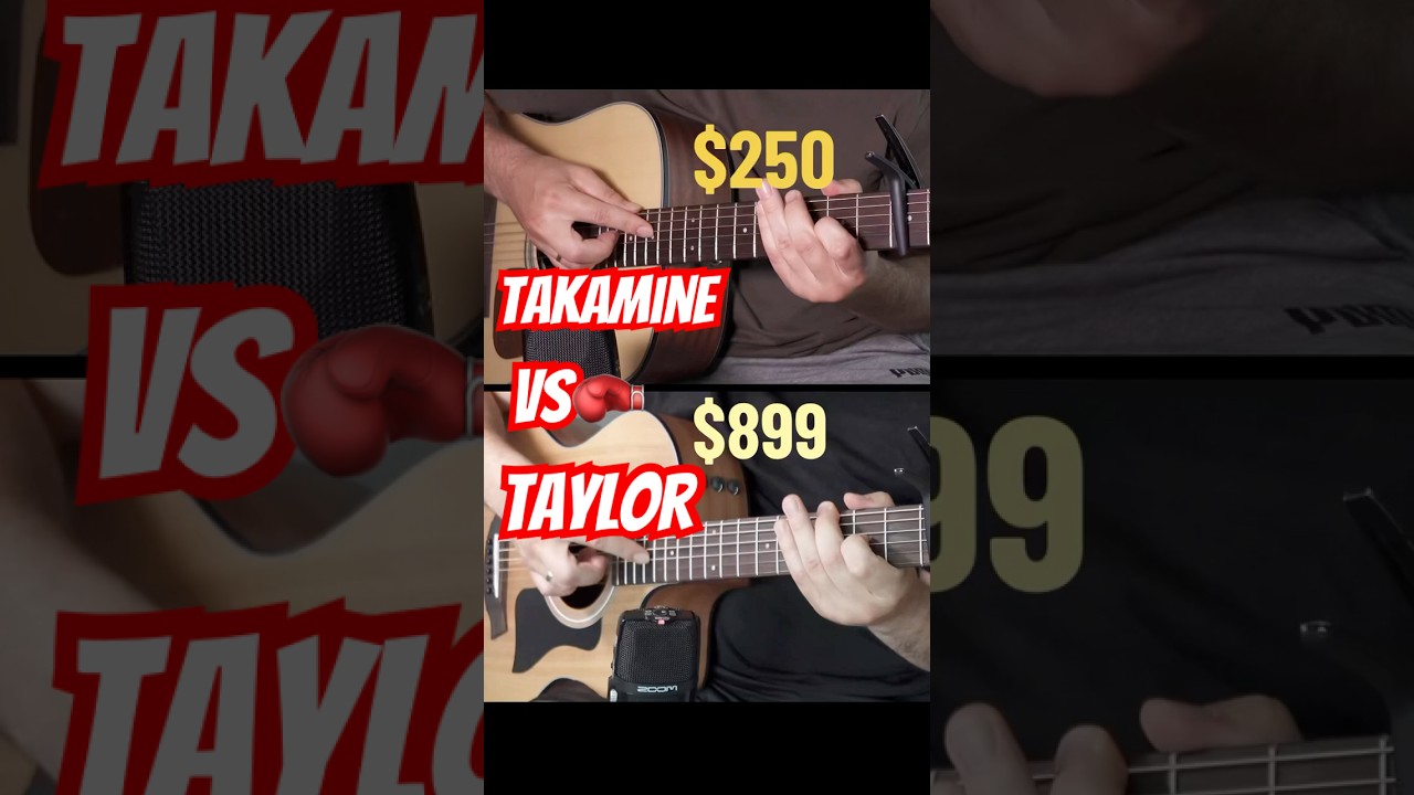 $250 Takamine Vs. $899 Taylor Which one you prefer?🧐 #guitar #song #music #comparison