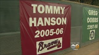 LocalSchoolHonorsFormerAngelsPitcherTommyHansonAfterHisSuddenDeath