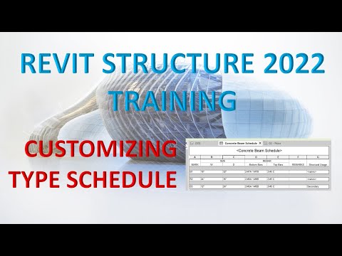 REVIT STRUCTURE 2022 LESSON 41: CUSTOMIZING TYPE SCHEDULES
