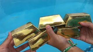 JOGUEI VÁRIAS BARRAS DE OURO NA PISCINA E OLHA O RESULTADO!
