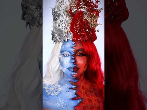 Snow Miser vs Heat Miser ❄️🔥 #snowmiser #heatmiser #christmas #makeup #makeupartist