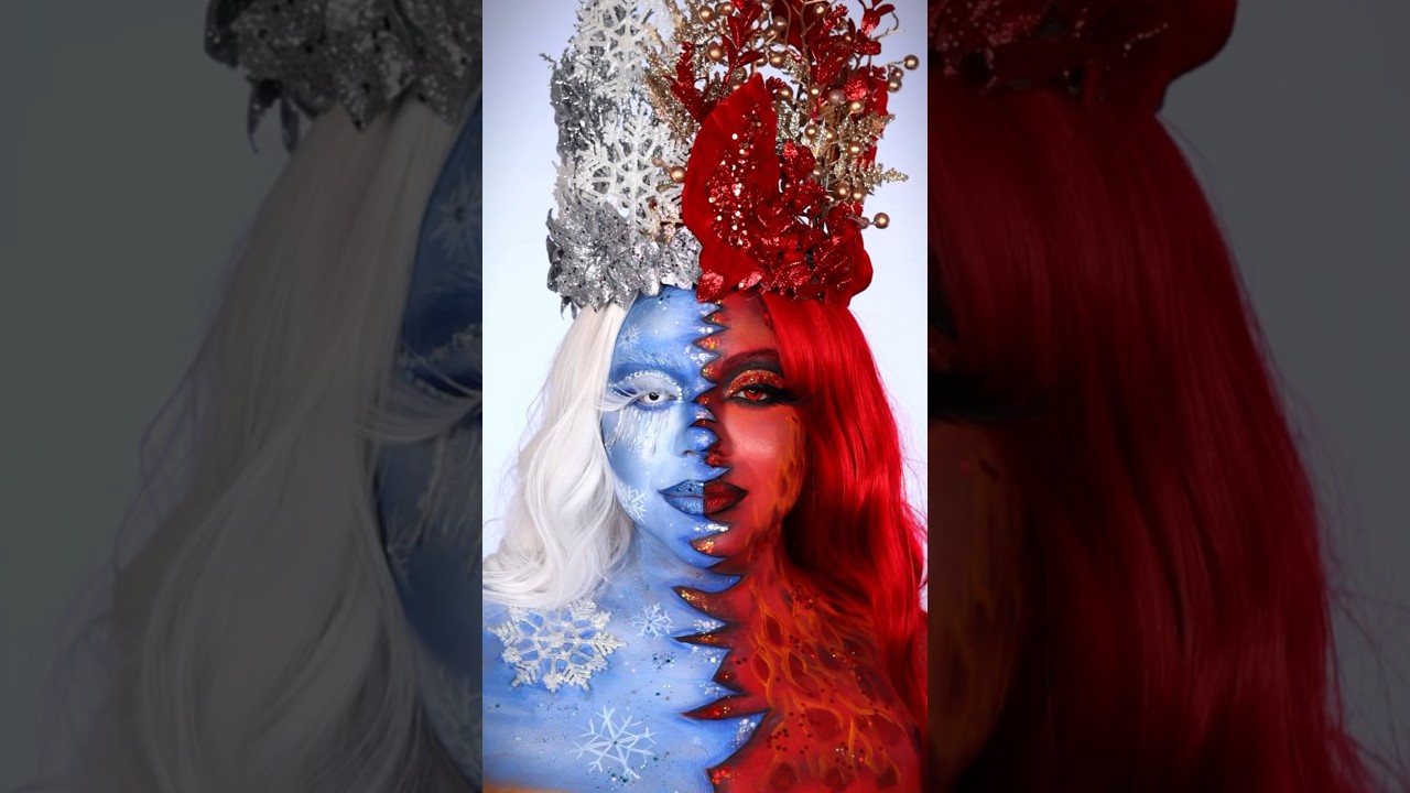 Snow Miser vs Heat Miser ❄️🔥 #snowmiser #heatmiser #christmas #makeup #makeupartist