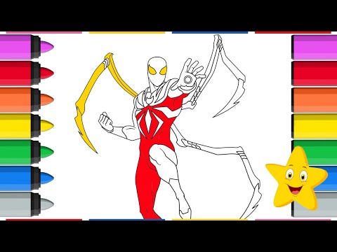 MARVEL COLORING PAGES! IRON SPIDER 🦸‍️🕷