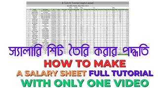 How to make Salary Sheet in  Excel in Bangla full tutorial || স্যালারি শিট তৈরি করার পদ্ধতি