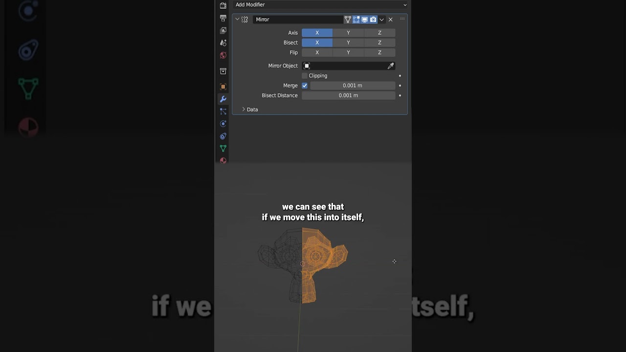 Blender Mirror Modifier Bisect in 60 Seconds #shorts