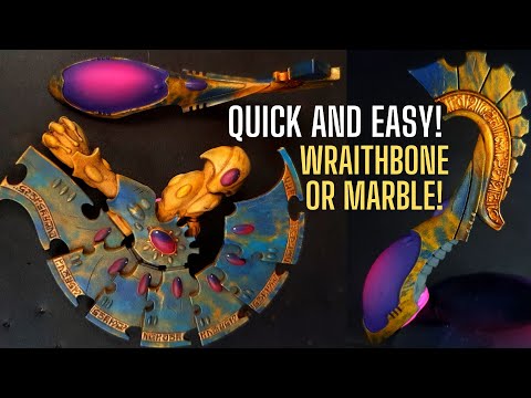 How to paint Marble or Wraithbone using Spray Cans! ANCIENT ELDAR ARMOUR!