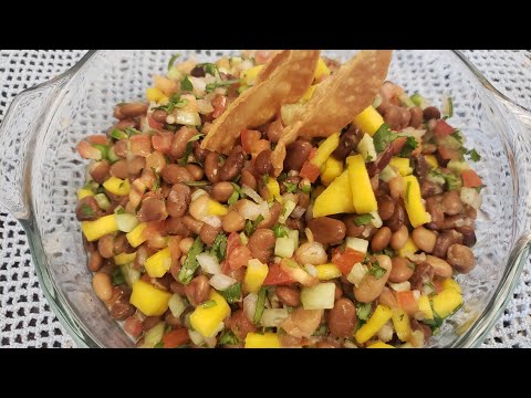 Como hacer ensalada de frijoles con mango deliciosa😋😋