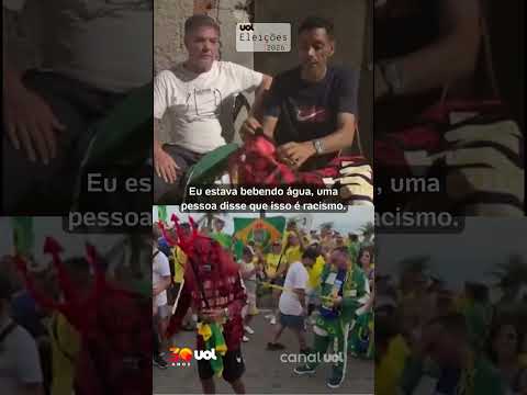 Bolsonarista que segurava homem negro acorrentado em ato no Rio pede desculpas e alega ‘sátira’