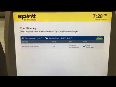 How check in and print out ticket of Spirit Airline Kiosk