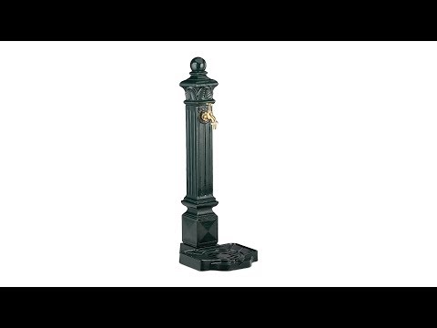 Standbrunnen Antik Säule Gold - Grün - Metall - 28 x 80 x 32 cm