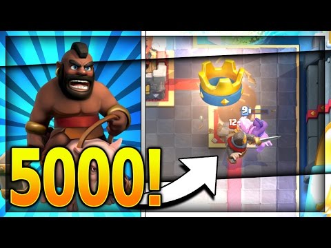 5000 TROPHIES!! with HOG RIDER NO LEGENDARY DECK!! Hog Rider Zap Bait in Arena 11 Clash Royale