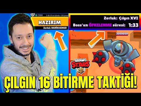 İŞTE REKOR! ÇILGIN 16 BİTİRDİK! YENİ 2021 ÇILGIN 16 BOSS TAKTİĞİ - Brawl Stars