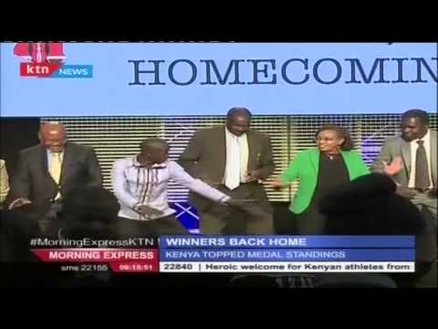 Ezekiel Kemboi teaches DP William Ruto and other dignitaries how to dance Emily Chepchumba Song