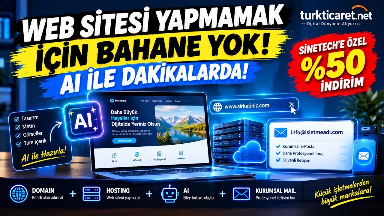 Turkticaret.net İle Dakikalar İçinde Web Sitesi ve Kurumsal Mail Kurulumu