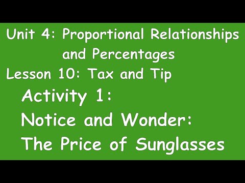 7th Grade Illustrative Mathematics: Unit 4; Lesson 10; Activity 1: The Price of Sunglasses_12_2022