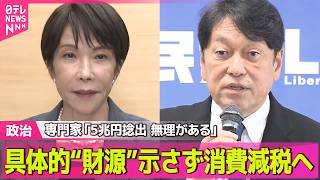 【政治ライブ】具体的“財源”示さず閣議決定へ　自民総務会で飲食料品消費税1％を正式了承　専門家「年間5兆円規模の財源を捻出するのには無理がある」──政治ニュースまとめ （日テレNEWS LIVE）
