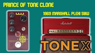 Video thumbnail for PRINCE OF TONE CLONE INTO A 1969 MARSHAL PLEXI 50W || MOSKY COMPASS DRIVE by MOMO'S DEMOS
