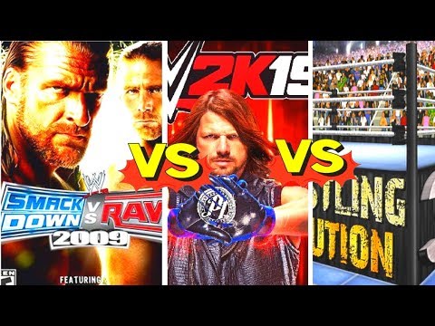 WWE SVR 2009 VS WWE 2K19 Finishers VS WRESTLING REVOLUTION 3D Finishers Comparison👏👍😍