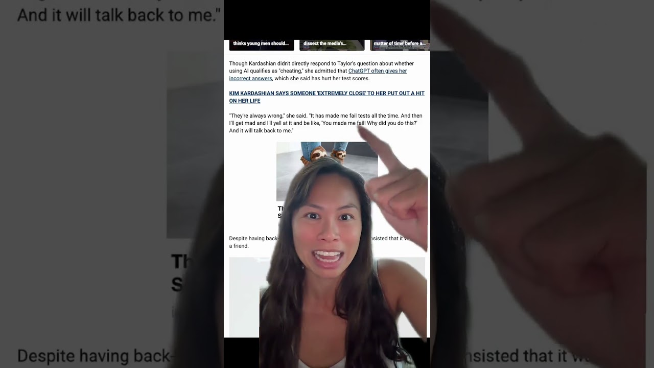 Kim Kardashian blames ChatGPT for making her fail her exams 😅 #chatgpt #kardashian #sabrinaramonov