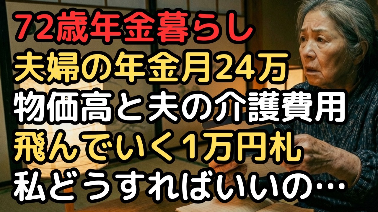 72歳女性「通帳を見るのが怖いの…」老後資金2000万と夫婦年金月24万を食い破る、物価高と夫の介護『対象外』費用の地獄