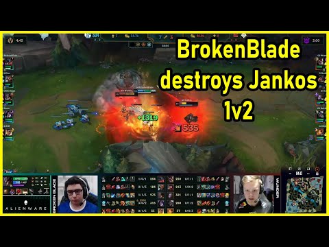 BrokenBlade Aatrox destroys Jankos vs G2 1v2
