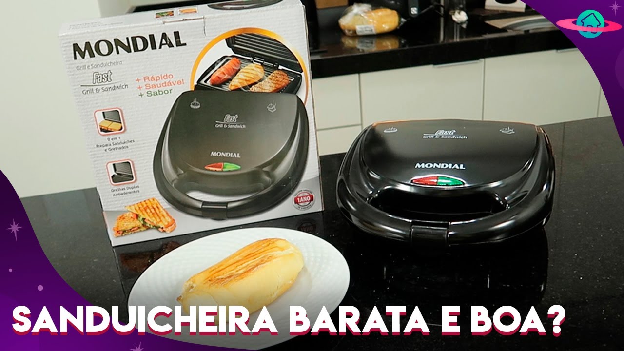 SANDUICHEIRA E GRILL MONDIAL FAST É BOA? SANDUICHEIRA BARATA QUE VALE A PENA? (TESTE COMPLETO)