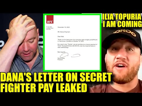 FIGHTER EXPOSES SECRET UFC PAY- LEAKS HIDDEN BONUS LETTER FROM DANA WHITE, Topuria vs Justin Gaethje