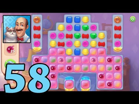 [Gameplay] Homescapes - Level 58 (No Boosters, Super Fast Clear)