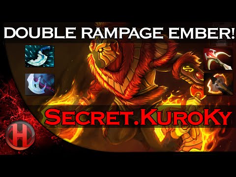 Secret.KuroKy DOUBLE RAMPAGE Ember Spirit Gameplay Dota 2