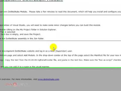 DotNetNuke Tutorial, Power Login module - first shot - Video #29