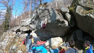 Video thumbnail of Green Man, 7c+. Val Masino