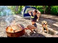 Solo Girl Camping ASMR Cooking Outdoors