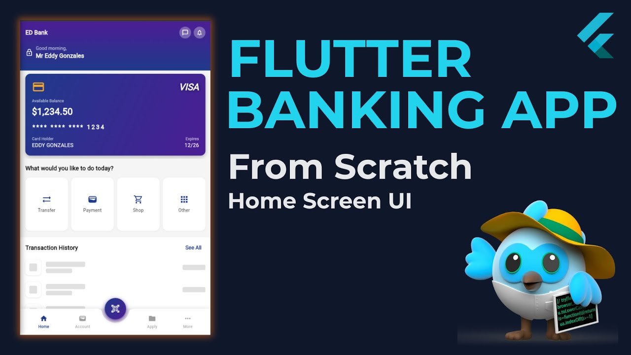 Build a Real Banking App in Flutter (Home UI) – Step by Step