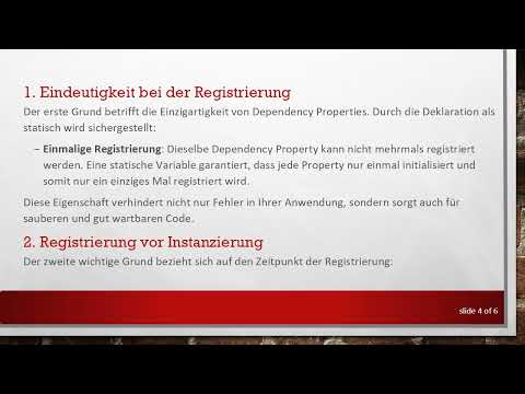 Verständnis, warum Dependency Properties in .Net WPF statische Mitglieder sein müssen
