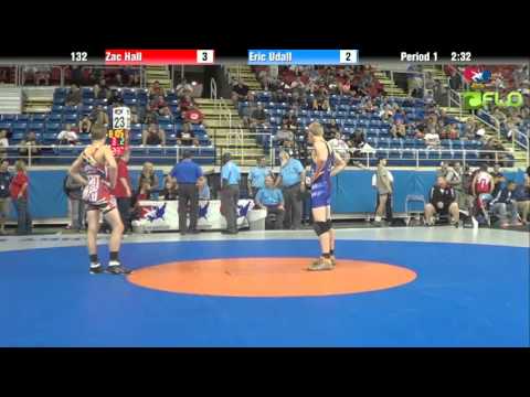 Junior 132 - Zac Hall (Michigan) vs. Eric Udall (California)