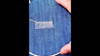 Stitch and thread to repair ripped jeans