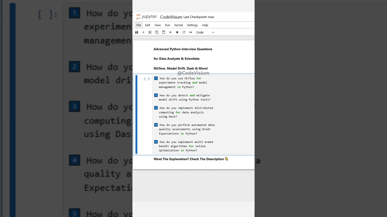 Advanced Python Interview Questions for Data Analysts & Scientists: MLflow, Model Drift, Dask & More