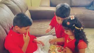 Sister tying Rakhi to her brothers | so cute