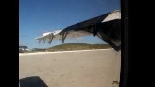 Take-off from Barra Airport - Outer Hebrides of Scotland