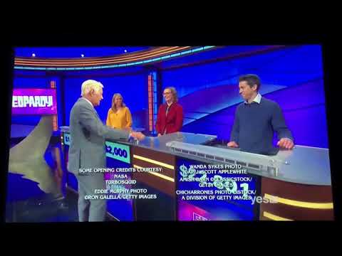 Jeopardy short end credit roll, Kimberly Flynn Day 2 (3/24/20)