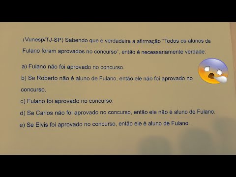 Concurso Tribunal de Justiça Estado de SP (Questão de Lógica)