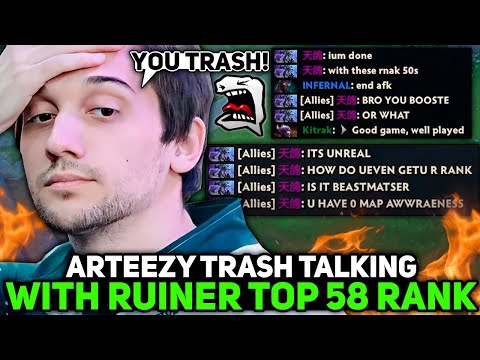 ARTEEZY TRASH TALKING with RUINER TOP 58 RANK PLAYER! RAGE?!